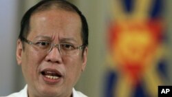 Philippine President Benigno Aquino III delivers a speech on national television at the Malacanang Presidential Palace in Manila, Philippines on Oct. 7, 2012.