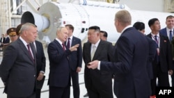 Лидер Северной Кореи Ким Чен Ын и президент России Владимир Путин на космодроме Восточный. 13 сентября 2023г.