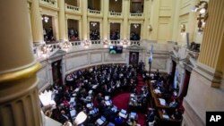Fotografía de archivo del hemiciclo del Senado durante debates de proyecto de reforma promovido por el presidente argentino Javier Milei en Buenos Aires, Argentina, el 12 de junio de 2024. 