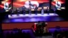 FILE - Uganda's presidential candidates take part in a debate in the capital, Kampala, Jan. 15, 2016, ahead of the Feb. 18 presidential election. Incumbent Yoweri Museveni did not attend. 