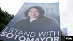 Seguidores de la jueza Sonia Sotomayor, participaron en una marcha, en Washington, para apoyar la nominación de la puertorriqueña.