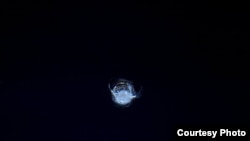 A small crack in a window on the International Spacse Station is seen in this photo tweeted by astronaut Tim Peake.