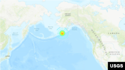 미 알래스카주 해안에서 22일 규모 7.8의 지진이 발생했다. 사진제공: 미 지질조사국(USGS).