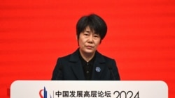 中國商務部副部長郭婷婷2024年3月25日在北京舉行的中國發展高層論壇（CDF）2024發表演說。