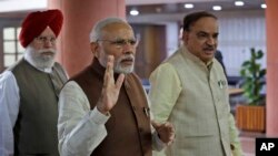 FILE - Indian Prime Minister Narendra Modi. China has lodged a diplomatic protest with India over a visit by a parliamentary delegation from self-ruled Taiwan, the Chinese Foreign Ministry said on Wednesday.