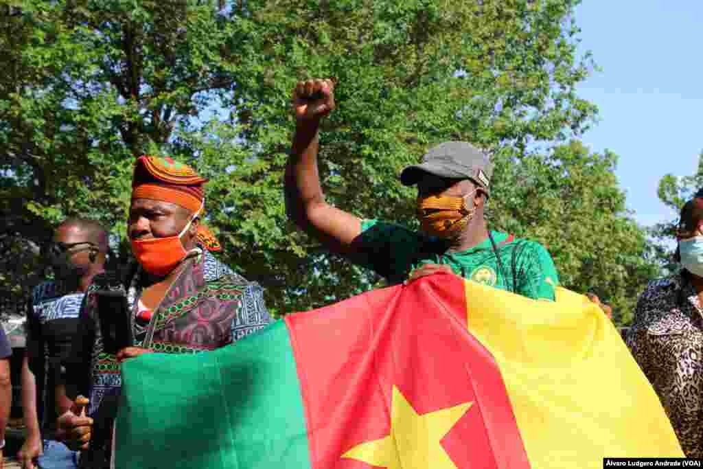 Manifestação da diáspora africana em Washington DC em solidariedade com o movimento Black Lives Matter.