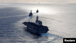 英國和日本的軍艦2018年9月26日在印度洋舉行聯合演習。
