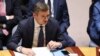 Міністр закордонних справ України Дмитро Кулеба виступає під час засідання Генеральної Асамблеї ООН щодо «тимчасово окупованих територій України» з нагоди другої річниці російського вторгнення в штаб-квартирі ООН у Нью-Йорку 23 лютого 2024 року.