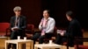 He Jiankui, a Chinese researcher, center, speaks during the Human Genome Editing Conference in Hong Kong, Wednesday, Nov. 28, 2018. He made his first public comments about his claim to have helped make the world's first gene-edited babies.