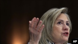US Secretary of State Hillary Clinton speaks at a hearing on National Security and Foreign Policy Priorities in the Fiscal Year 2012 International Affairs Budget before the Senate Foreign Relations Committee on Capitol Hill in Washington, March 2, 2011