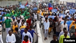 ፎቶ ፋይል፦ የባህር በር ስምምነቱን በመቃወም ሶማሊያውያን ህዝባዊ ሰልፍ ወጥተው ሞቃዲሾ፣ ሶማሊያ እእአ ጥር 11/2024