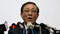 North Korean Ambassador to China Ji Jae Ryong speaks at a press conference held at the North Korean Embassy in Beijing, China, Jan. 29, 2014. 