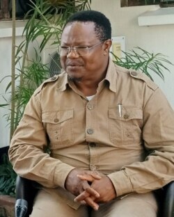 Tanzania's main opposition presidential candidate, Tundu Lissu, speaks during a Reuters interview in Dar es Salaam, Oct. 7, 2020.