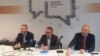 Aleksandar Olenik (GDF), tužilac Goran Ilić i sudija Miodrag Majić na tribini Foruma pisaca i Građandskog demokratskog foruma o nezavisnosti tužilaštva, u Beogradu, 7. marta 2019.