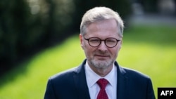 Прем’єр-міністр Чехії Петр Фіала після зустрічі з президентом США Джо Байденом біля західного крила Білого дому у Вашингтоні, 15 квітня 2024 року. Фото: Andrew Cabalerro-Reynolds/AFP