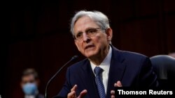 El candidato a fiscal general de Estados Unidos, Merrick Garland, testifica durante su audiencia de confirmación ante el Comité Judicial del Senado, en Washington DC, el 22 de febrero de 2021.