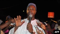 FILE - Nuno Gomes Nabiam delivers a speech May 16, 2014, in Bissau, Guinea-Bissau.