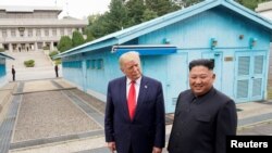 Shugaba Trump (Hagu) da Shugaba Kim, (Dama)