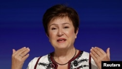 Минулого тижня Україна отримала майже 900 мільйонів доларів нового траншу від МВФ. Архівне фото: директорка-розпорядниця Міжнародного валютного фонду Крісталіна Георгієва