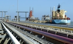 An oil tanker is seen at Jose refinery cargo terminal in Venezuela in this undated file photo.