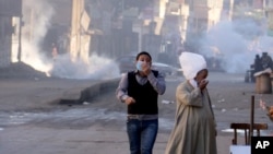 Aftermath of tear gas firing by security forces to disperse a protest by supporters of ousted President Mohammed Morsi, in Cairo, Dec. 6, 2013. 