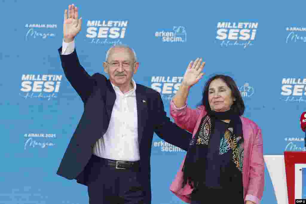 Turkey's main opposition party CHP leader Kilicdaroglu is holding a rally in Mersin, Turkey