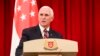 El vicepresidente de EE.UU., Mike Pence, durante una rueda de prensa en el Palacio Presidencial en Singapur, el viernes 16 de noviembre de 2018.