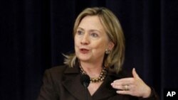 US Secretary of State Hillary Clinton makes remarks at the State Department in Washington, DC, in this December file photo