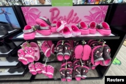 FILE - Barbie-themed merchandise is displayed at a mall in Glendale, California, U.S. July 17, 2023. (REUTERS/Lisa Richwine/File Photo)