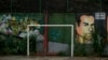 FILE- A goal post is seen in Tavares Bastos slum in Rio de Janeiro, April 24, 2014. 