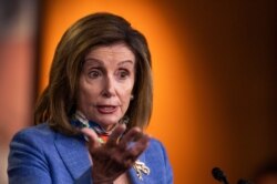 FILE - House Speaker Nancy Pelosi, D-Calif., speaks during a news conference on Capitol Hill, July 2, 2020.