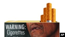 New graphic cigarette packaging, released by the U.S. Food and Drug Administration June 21, 2011, shows a varied collection of dead bodies, diseased lungs and a man on a ventilator were among the graphic images for revamped U.S. tobacco label. THIS IMAGE
