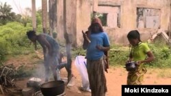 Stranded migrants in Ebodje, Cameroon, Aug. 3, 2019. ( Moki Kindzeka, VOA) 