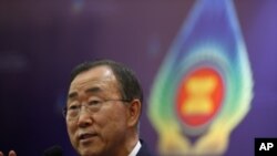 United Nations Secretary General Ban Ki-moon talks at a news conference during Summit (file photo)