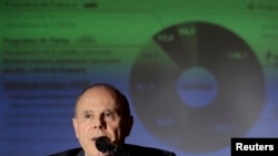 L'ex-ministre des Finances des anciens présidents brésiliens Luiz Inacio Lula da Silva et Dilma Rousseff, Guido Mantega à Brasilia, 20 février 2014. 