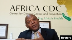John Nkengasong, the director of the Africa Centers for Disease Control, speaks during an interview with Reuters at the African Union Headquarters in Addis Ababa, Ethiopia, March 11, 2020.