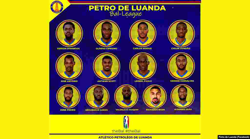 Equipa de basquetebol angolana do Petro de Luanda que vai participar na BAL, em Kigali, Ruanda