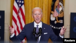 美國總統拜登在白宮通過視頻在慕尼黑安全會議上發表講話。 （2021年2月19日）