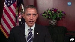 US President Barack Obama delivers his weekly radio, TV and Internet address, 13 Nov 2010