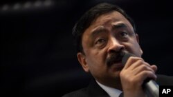 Sheikh Mohammed Belal, Bangladesh's ambassador to the Netherlands, gives a statement during a press conference in The Hague, Netherlands, Nov. 11, 2019.