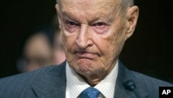 Former U.S. National Security Advisor Zbigniew Brzezinski testifies on Capitol Hill in Washington, Jan. 21, 2015.