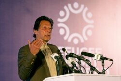FILE - Pakistan's Prime Minister Imran Khan speaks during an international conference in Islamabad, Pakistan, Feb. 17, 2020.