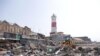 Demolition of the James Town fishing community in Accra makes way for the construction of a new, Chinese-built fishing harbor, May 27, 2020. (Stacey Knott/VOA)