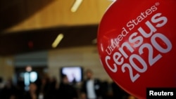 Balloons decorate an event for community activists and local government leaders to mark the one-year-out launch of the 2020 Census efforts in Boston, Massachusetts, April 1, 2019. 