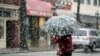 華盛頓雪花紛飛﹑晚冬風雪向北移動