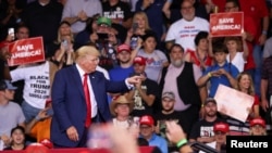 Mantan Presiden AS Donald Trump hadir dalam sebuah kampanye di Wilkes-Barre, Pennsylvania, pada 3 September 2022. (Foto: Reuters/Andrew Kelly)