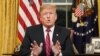 President Donald Trump delivers a televised address to the nation from his desk in the Oval Office about immigration and the southern U.S. border on the 18th day of a partial government shutdown at the White House in Washington, Jan. 8, 2019.