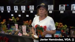 Ana Páez, madre de los falsos positivos en el evento de revelación de los nombres de los 1.934 víctimas de crímenes extrajudiciales, el 28 de noviembre de 2024. FOTO: Javier Hernández, VOA.