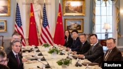 美國國務卿布林肯在國務院會見中共中央對外聯絡部部長劉建超。