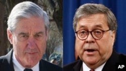 Penyelidik khusus, Robert Mueller, kiri, mengutarakan ketidakpuasannya dalam surat kepada Jaksa Agung, William Barr, yang dalam kesimpulan empat halamannya tentang laporannya terkait campur tangan Rusia yang gagal “menangkap konteks, sifat, dan substansi” laporan penyelidikan.